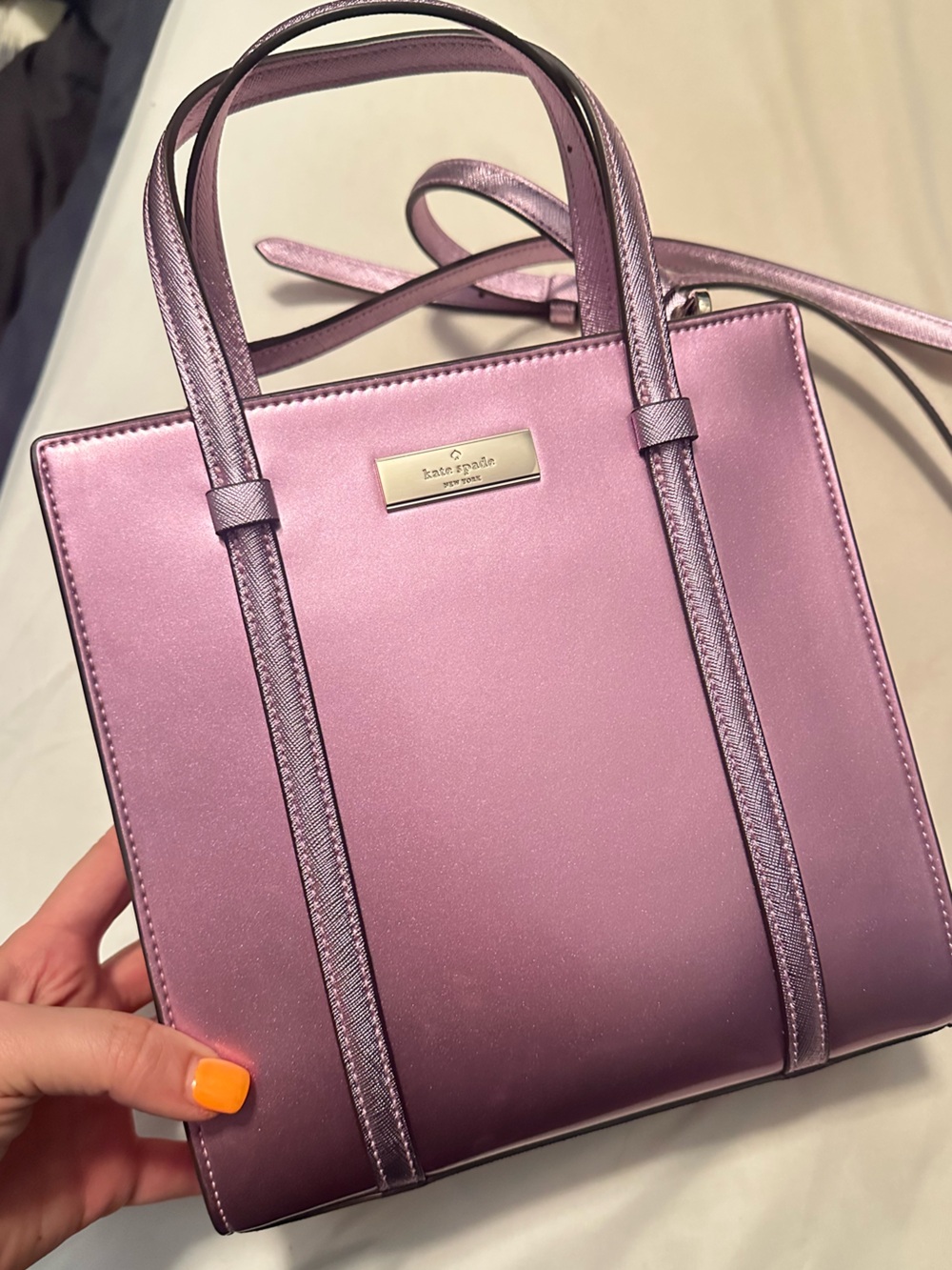 kate spade Metallic Lilac Pink Crossbody Bag
